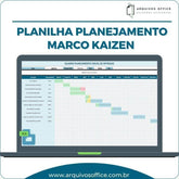 Planilha Marco Kaizen Lean com Planejamento Anual em Excel mostrando a organização de eventos ao longo do ano.